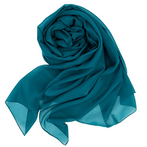 Colours & Beauty made in italy petrolblaue Stola Damen Festlich | Schal Damen Elegant | Chiffonschal für Hochzeit | Kopftuch Damen | Bolero Frauen | Festliche Kleider Damen | Multifunktionstuch Damen von Colours & Beauty