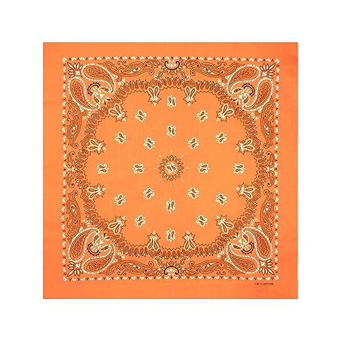 Colours & Beauty orange Bandana Kopftuch Damen Sommer | Bandana Baumwolle | Halstuch Damen | Bandana Herren | Armband Stoff | Stofftaschentücher Damen von Colours & Beauty