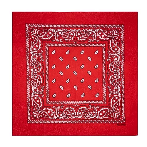 Colours & Beauty rote Bandana Kopftuch Damen Sommer | Bandana Baumwolle | Halstuch Damen | Bandana Herren | Armband Stoff | Stofftaschentücher Damen von Colours & Beauty