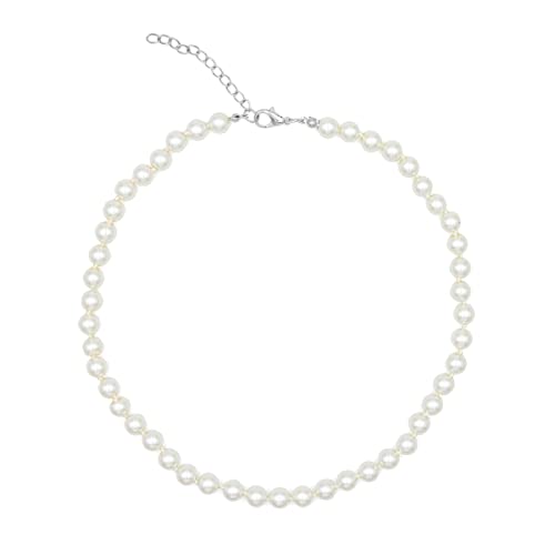 Colours & Beauty Perlenkette Damen weiß | Kette Damen Perlen 8 mm | Halskette Herren | Unisex Schmuck von Colours & Beauty