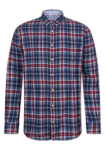 Colours & Sons Herren Hemd - in Europa produziert, 100% Baumwolle Flanell, Multi Karo, LS, Denim Check, L von Colours & Sons