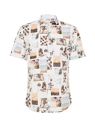 COLOURS & SONS Herren Hemd pfirsich/hellblau/Taupe/Creme L von Colours & Sons