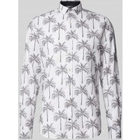 Colours & Sons Regular Fit Freizeithemd mit Kentkragen Modell 'PALMS' in Weiss, Größe M von Colours & Sons