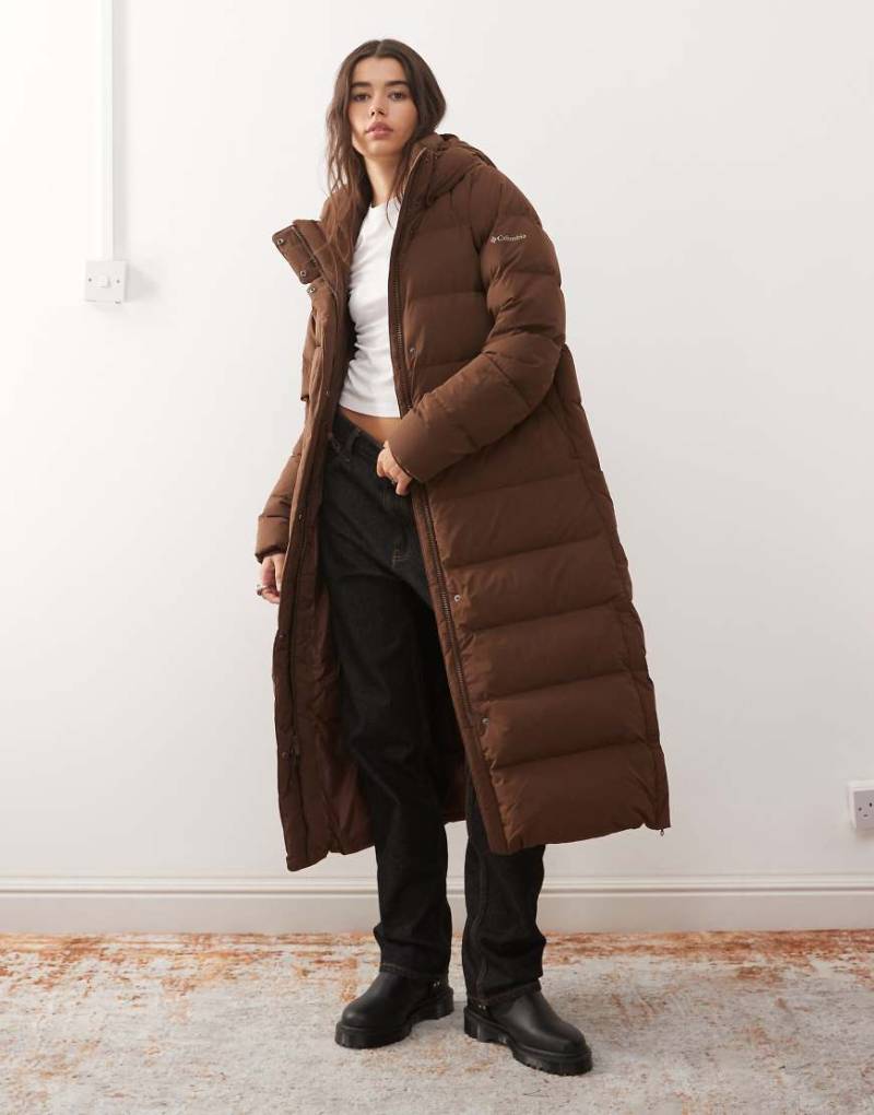 Columbia - Amaze - Langer Puffermantel in Braun mit Kapuze-Brown von Columbia