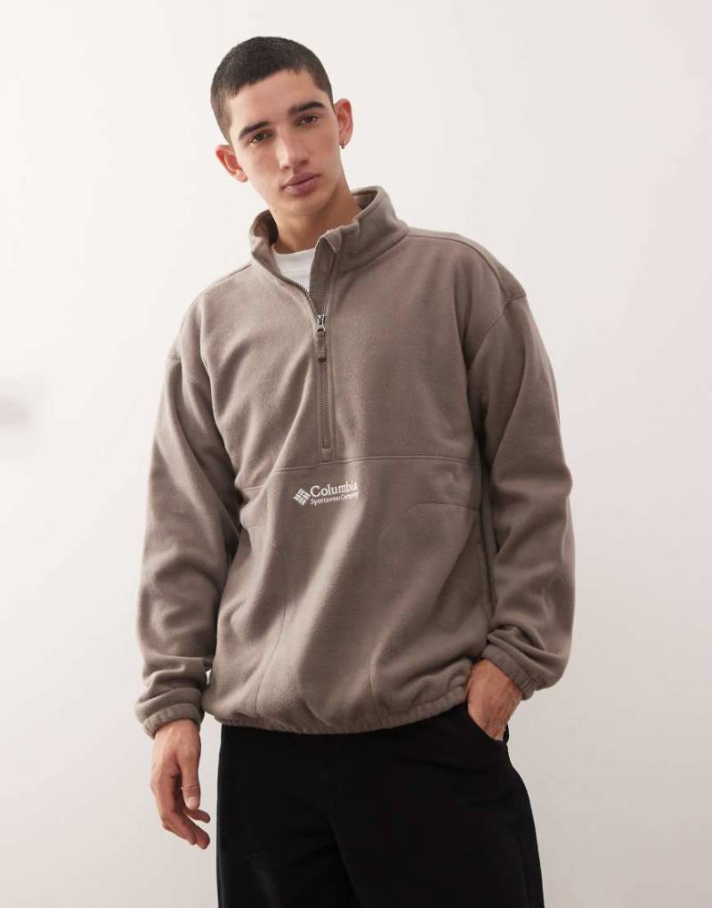 Columbia - Bent Bough - Sweatshirt aus Fleece in Taupe mit kurzem Reißverschluss-Grau von Columbia