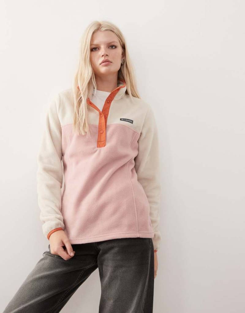 Columbia - Benton Springs - Fleece-Pullover in Beige und Rosa mit kurzer Druckknopfleiste-Neutral Columbia - Benton Springs - Fleece-Pullover in Beige und Rosa mit kurzer Druckknopfleiste-Neutral von Columbia