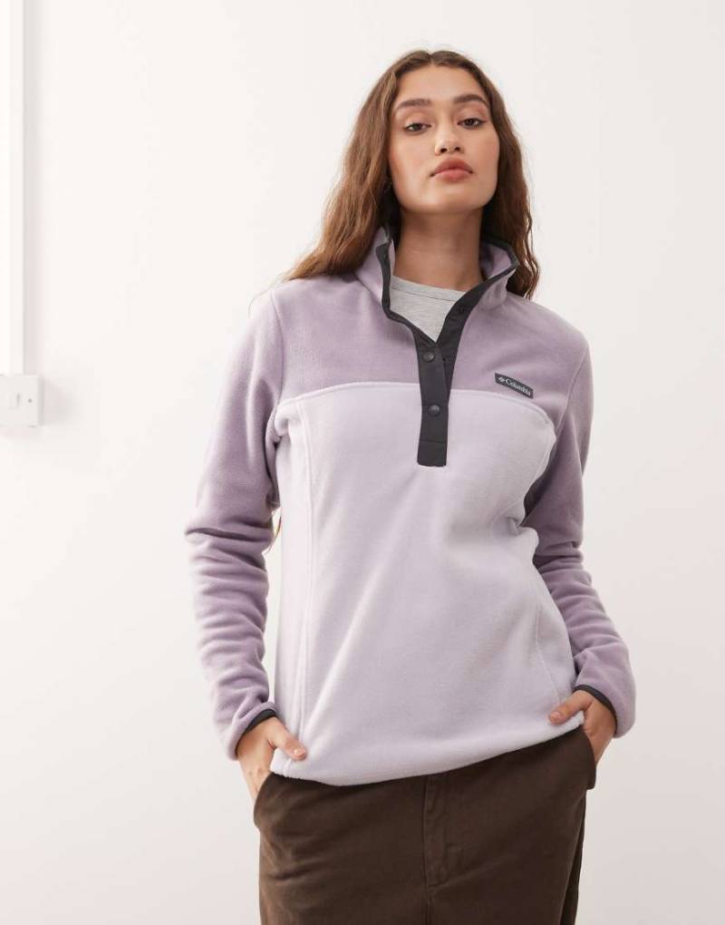 Columbia - Benton Springs - Fleece-Pullover in Flieder mit kurzer Druckknopfleiste-Lila von Columbia