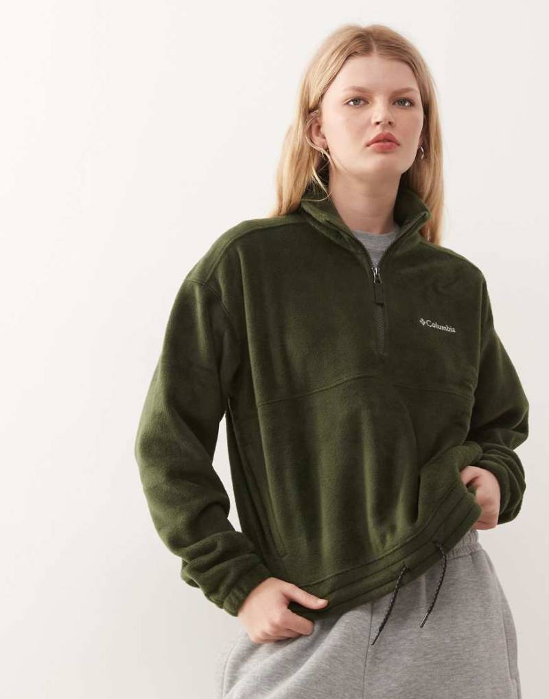 Columbia - Brushy Bay - Fleece-Sweatshirt in Khakigrün mit kurzem Reißverschluss von Columbia