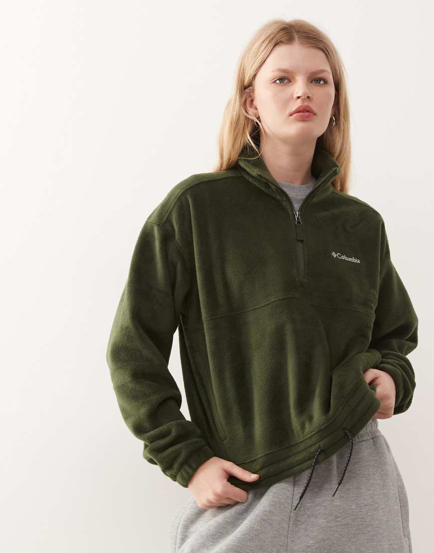 Columbia - Brushy Bay - Fleece-Sweatshirt in Khakigrün mit kurzem Reißverschluss von Columbia