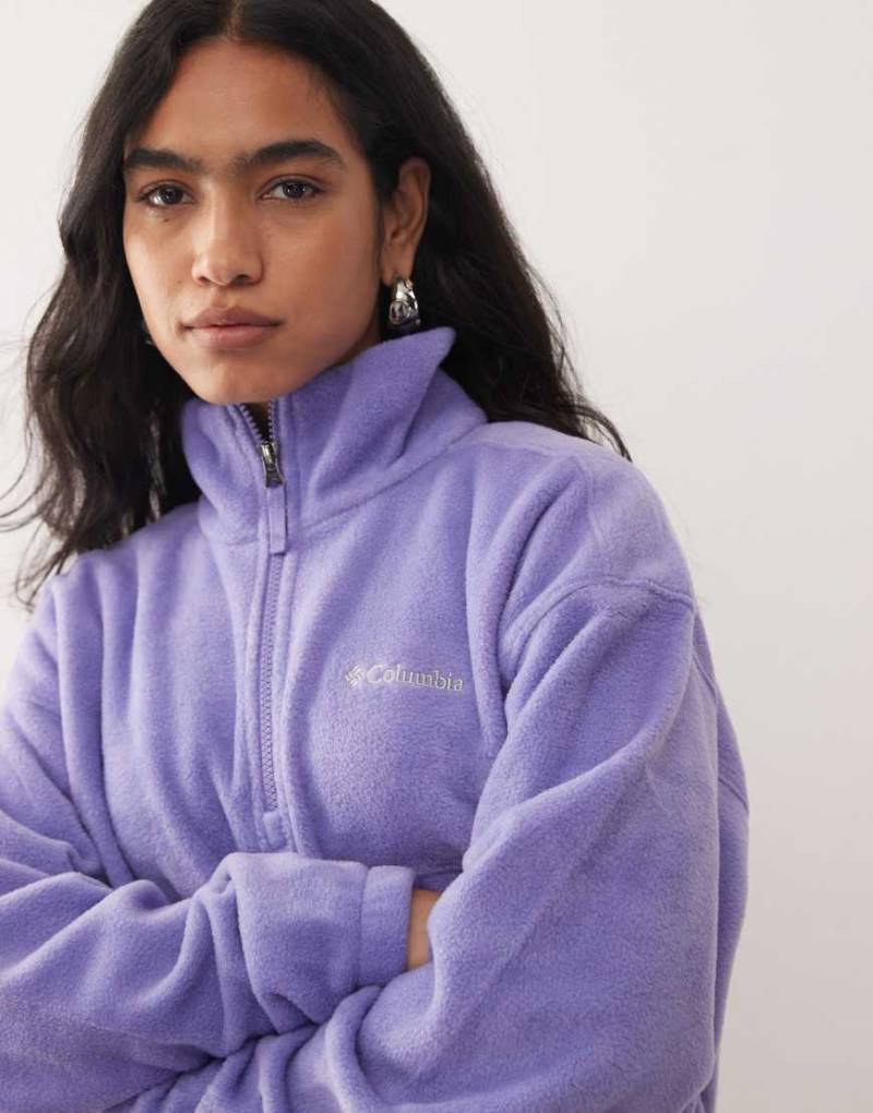 Columbia - Brushy Bay - Fleece-Sweatshirt in Twilight Purple mit kurzem Reißverschluss-Lila von Columbia
