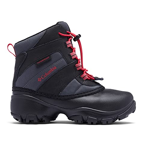 Columbia Rope Tow 3 Waterproof wasserdichte Winterstiefel für Kinder, Grau (Dark Grey x Mountain Red), 26 EU von Columbia