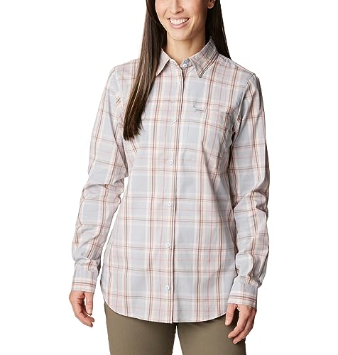 Columbia Damen Anytime Gemustertes Langarmshirt, Altrosa CSC Tartan, Größe L von Columbia