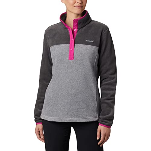 Columbia Damen Benton Springs 1/2 Snap Pullover Fleecejacke, Hellgrau Heather/Hai, Medium von Columbia