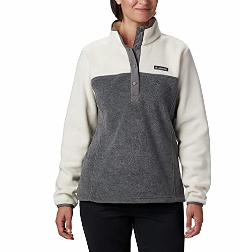 Columbia Damen Benton Springs Half Snap Pullover Fleecejacke, City Grey Heather/Kreide, Small Petite von Columbia