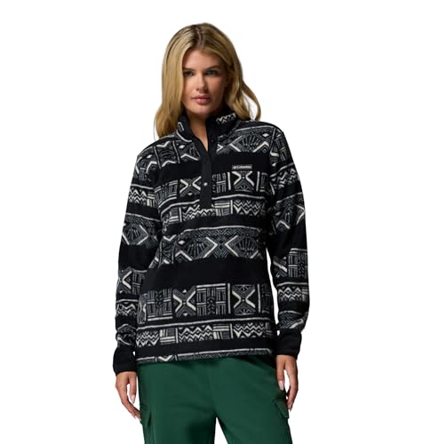 Columbia Women's Benton Springs Printed 1/2 Snap Fleece Sweaters, Black Deschutes Days, L von Columbia