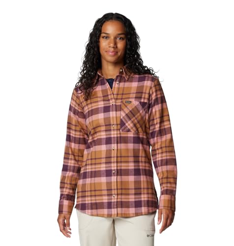 Columbia Damen Calico Basin Flannel Langarmshirt, Moonvista Multiplaid, Small von Columbia