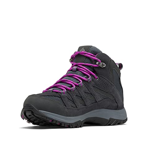 Columbia Damen Crestwood Mid Waterproof Wanderschuh, Graphit, Bright Plum, 38.5 EU von Columbia