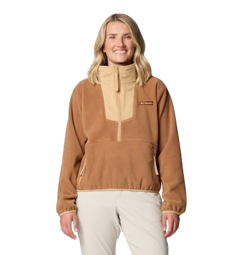 Columbia Damen Half Zip Sequoia Grove Fleece mit halbem Reißverschluss, Kamelbraun/Kanu, L von Columbia