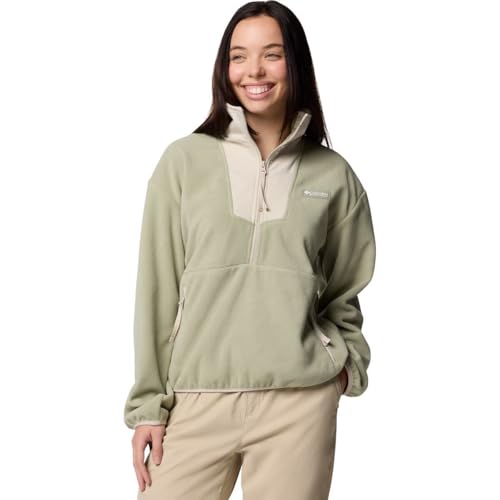 Columbia Damen Half Zip Sequoia Grove Fleece mit halbem Reißverschluss, Safari/Dark Stone, Groß von Columbia