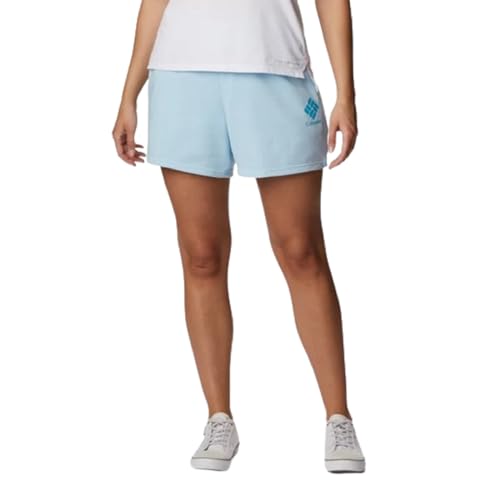 Columbia Damen Logo III French Terry Shorts, Spring Blue/Atoll Logo, X-Small von Columbia