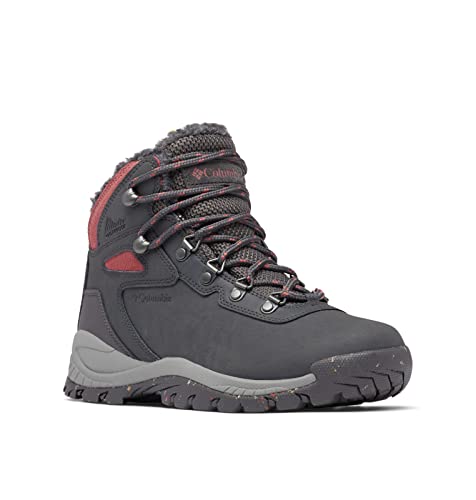 Columbia Newton Ridge WP Omni-Heat II wasserdichte Wanderstiefel für Damen, Grau (Dark Grey x Beetroot), 38.5 EU von Columbia