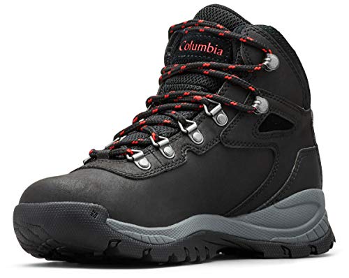 Columbia Damen Newton Ridge Plus Wide Wanderstiefel, Schwarz/Mohnrot, 39.5 EU von Columbia