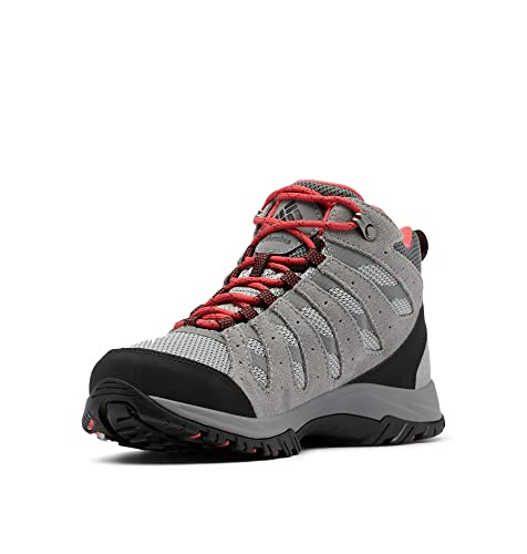 Columbia Redmond III Mid WP wasserdichte Wanderstiefel für Damen, Grau (Steam x Red Coral), 36.5 EU von Columbia