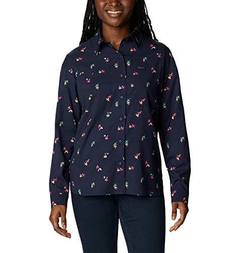 Columbia Damen Silver Ridge Utility-Shirt, Gemustert Wanderhemd, Nocturnal/Baja Blitz, Small von Columbia