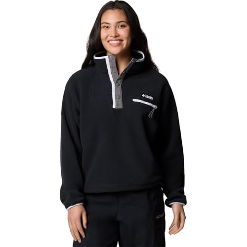 Columbia Damen Standard Helvetia II Cropped Half Snap Fleece, Schwarz 1 von Columbia