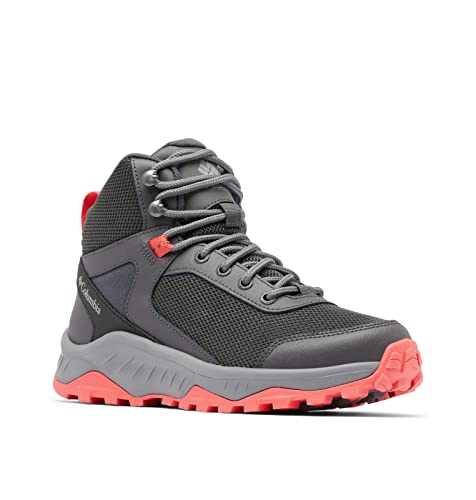 Columbia Trailstorm Ascend Mid WP wasserdichte Wanderstiefel für Damen, Grau (Dark Grey x Red Coral), 42 EU von Columbia