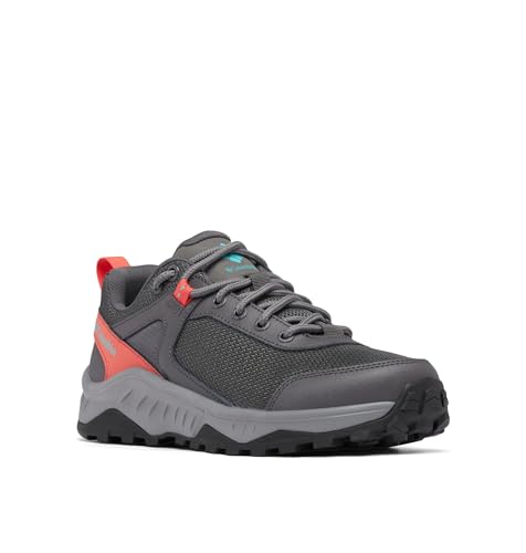 Columbia Trailstorm Ascend Waterproof, Niedrige Trekking- und Wanderschuhe, Dark Grey, Red Coral, von Columbia