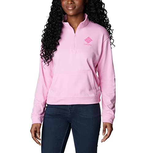 Columbia Damen Trek French Terry Half Zip Pullover, Wilde Rose/Wld Grnm CSC Stacked Logo, Medium von Columbia