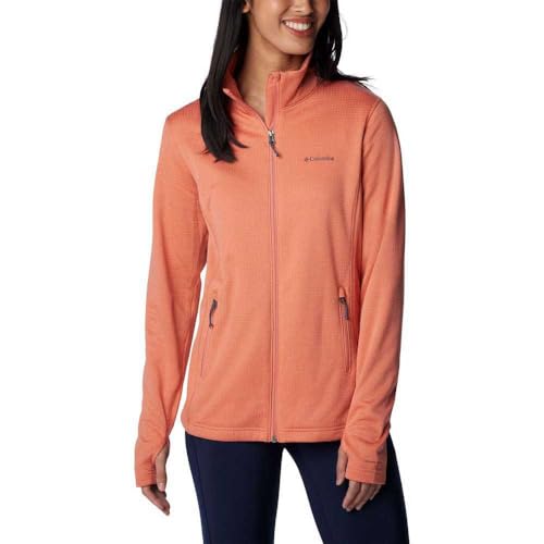 Columbia Damen W Park View Grid Fleece Full Zip Polo-Pullover, Orange, 42 von Columbia