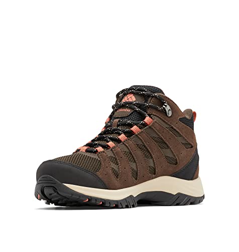 Columbia Redmond III Mid WP wasserdichte Wanderstiefel für Damen, Braun (Cordovan x Dark Coral), 41.5 EU von Columbia