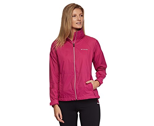 Columbia Damen Wasserdicht und atmungsaktiv Regenjacke, Fuchsia, 32 von Columbia