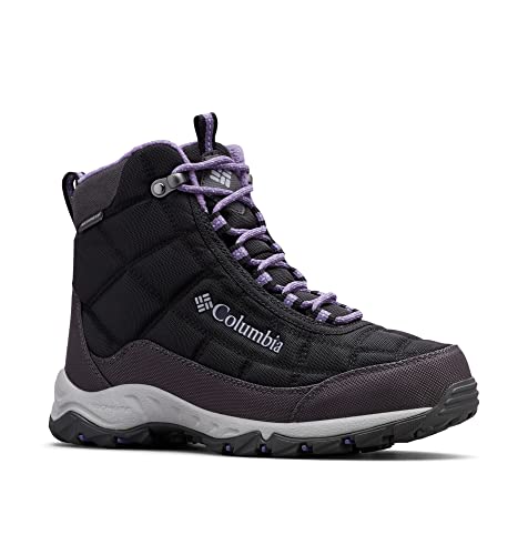 Columbia Firecamp Boot wasserdichte Schneestiefel für Damen, Schwarz (Black x Plum Purple), 39 EU von Columbia