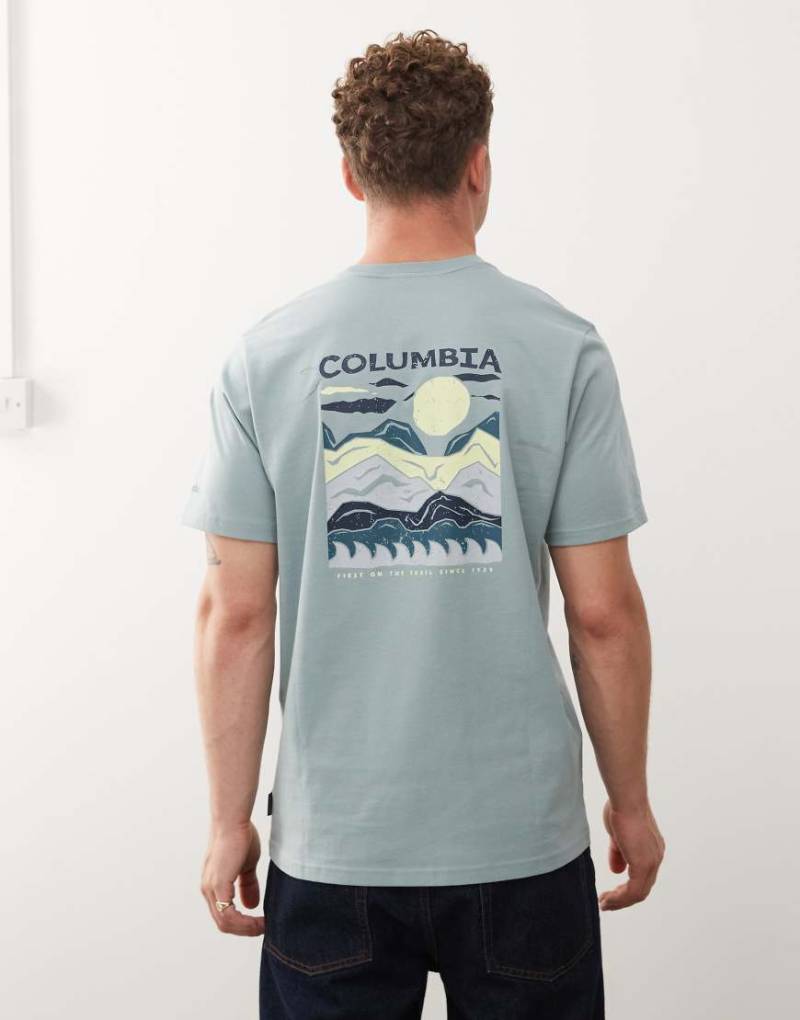 Columbia - Explorers Canyon - T-Shirt in Blau mit Rückenprint von Columbia
