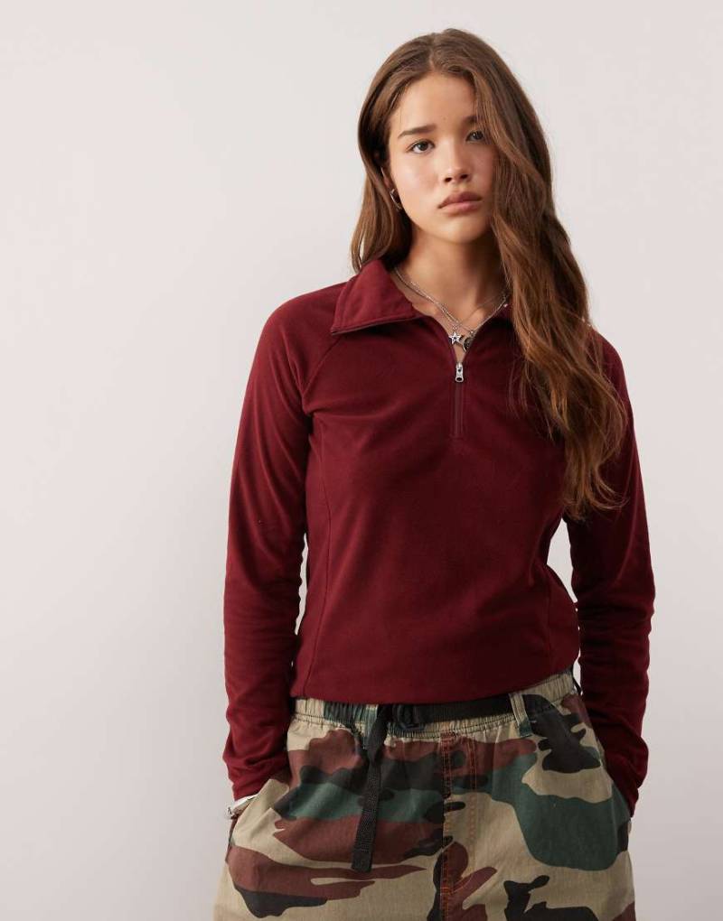 Columbia - Glacial IV - Fleece-Sweatshirt in Burgunderrot mit kurzem Reißverschluss von Columbia