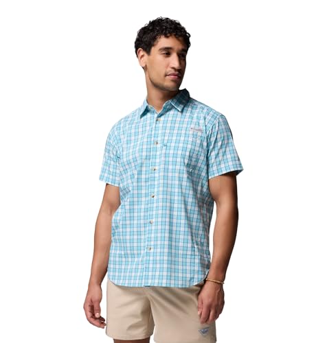 Columbia Harbor Peak Kurzarmhemd für Herren, Blaues Echo Wayward Tartan, XX-Large von Columbia
