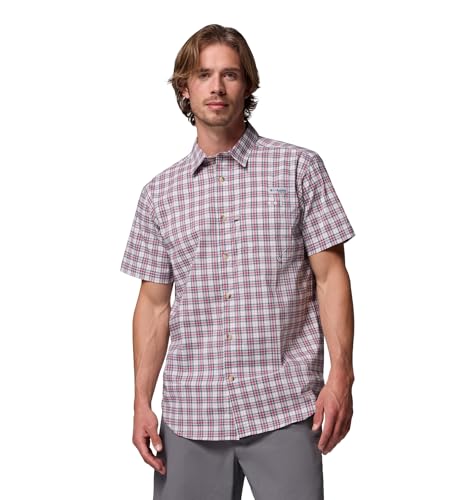 Columbia Harbor Peak Kurzarmhemd für Herren, Sunset Red Wayward Tartan, XX-Large von Columbia
