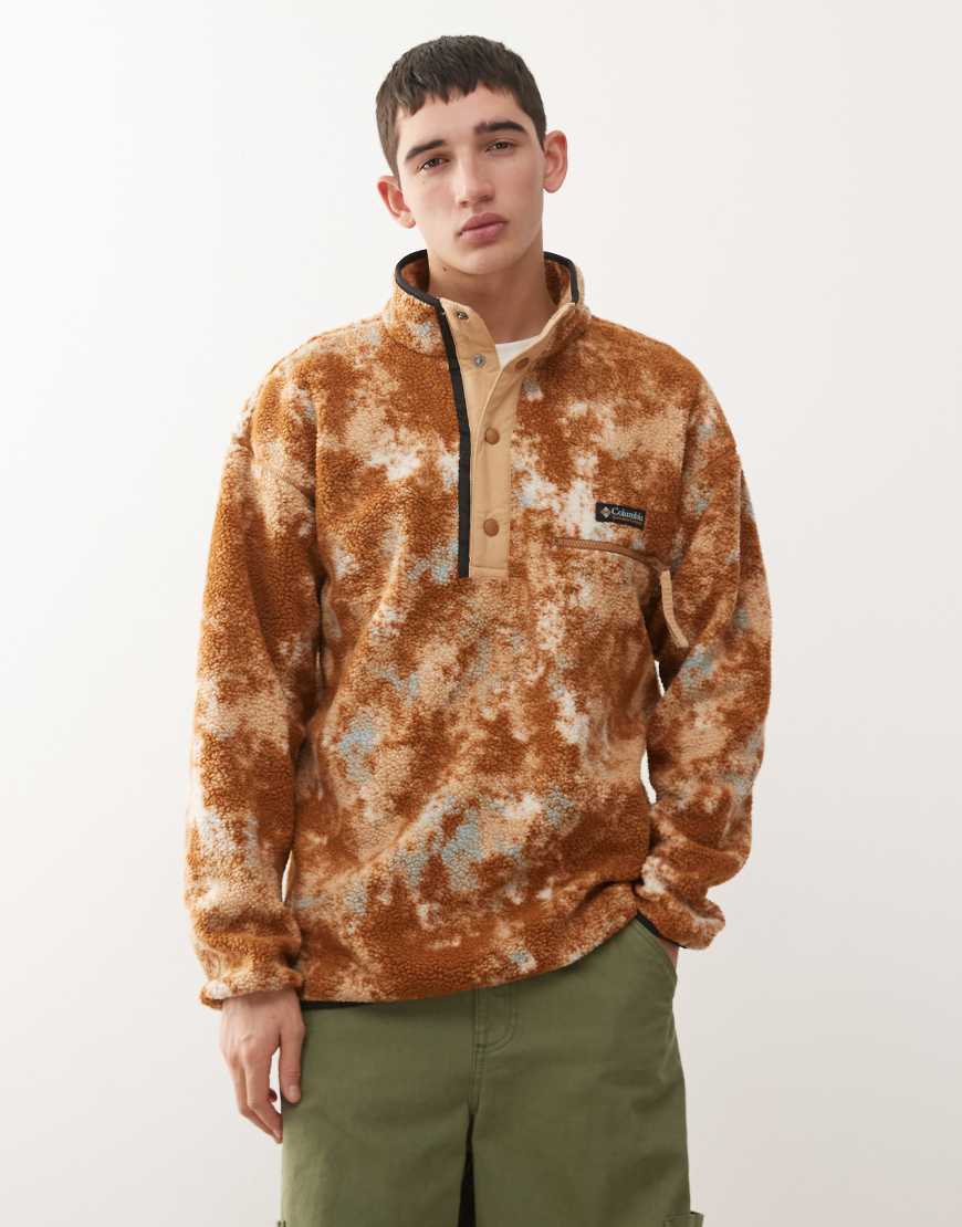 Columbia - Helvetia - Buntes Fleece-Sweatshirt mit kurzer Druckknopfleiste und verschwommenem Muster von Columbia