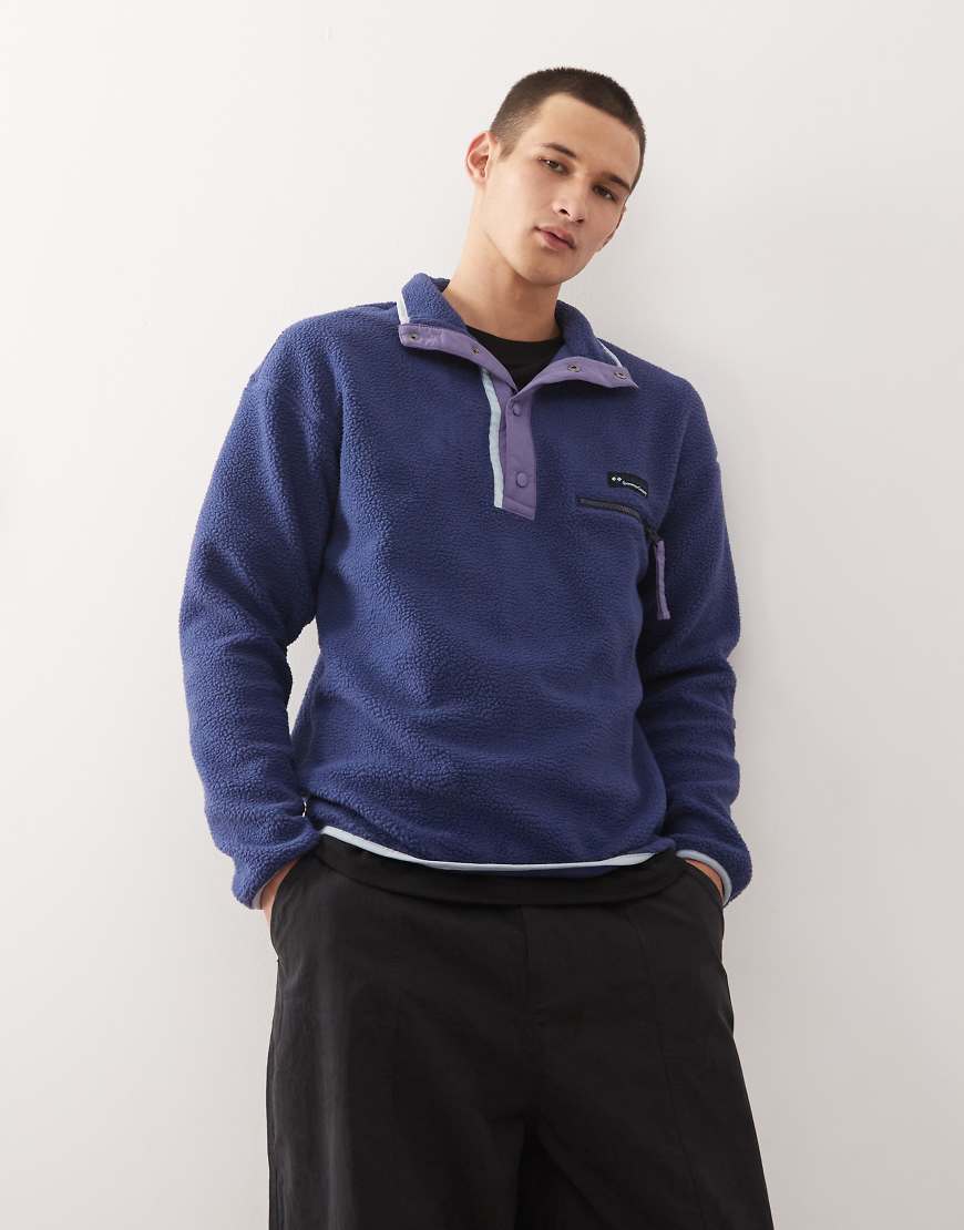 Columbia - Helvetia - Fleecepullover in Marineblau mit kurzer Druckknopfleiste von Columbia