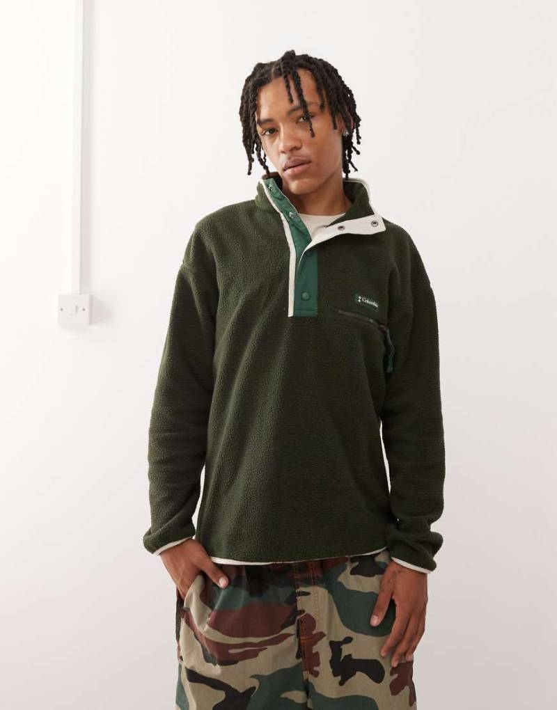 Columbia - Helvetia II - Grüner Fleecepullover mit kurzer Druckknopfleiste von Columbia