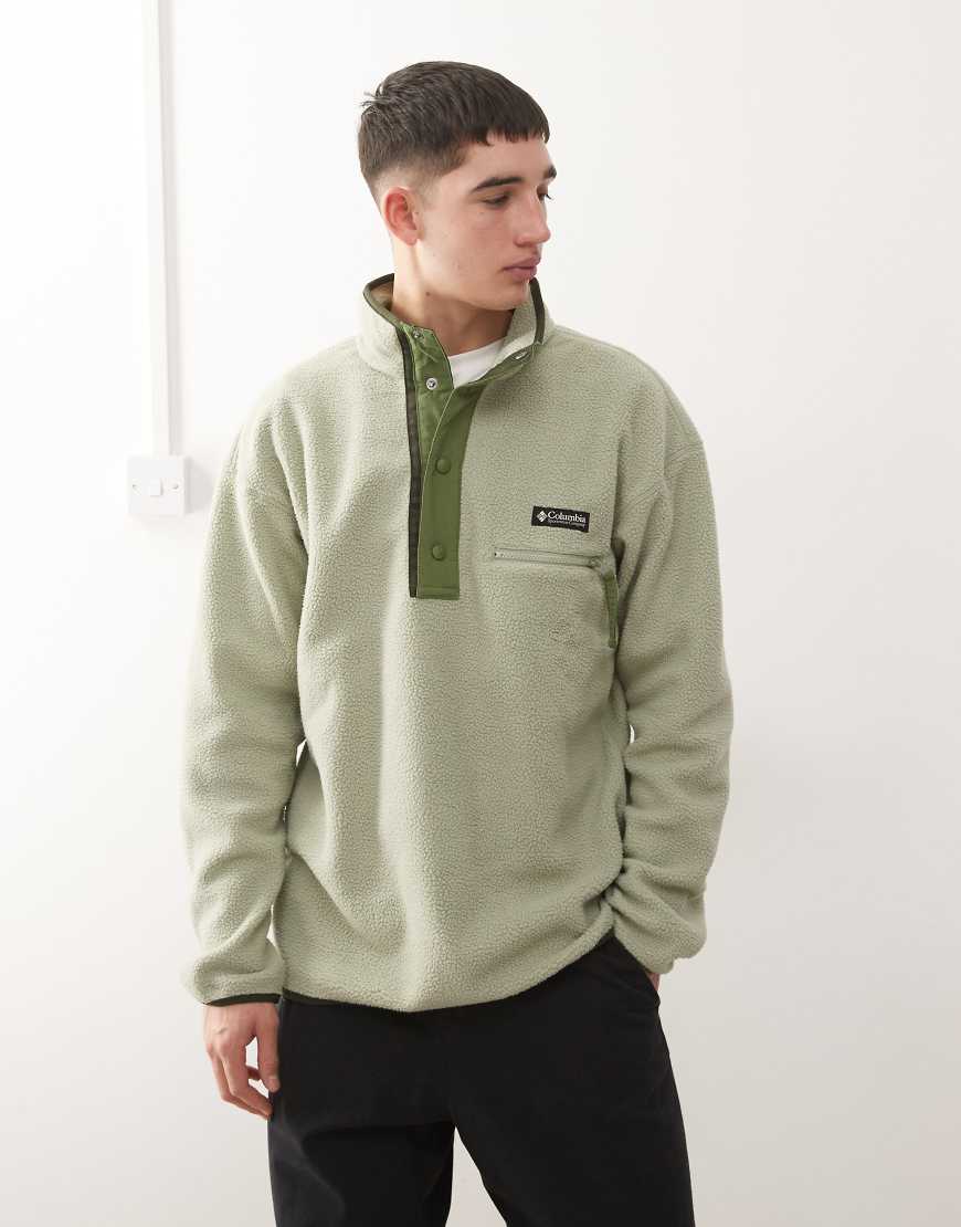 Columbia - Helvetia II - Grüner Fleecepullover mit kurzer Druckknopfleiste von Columbia