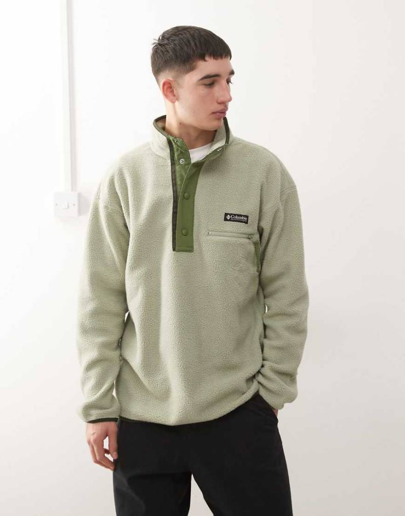 Columbia - Helvetia II - Grüner Fleecepullover mit kurzer Druckknopfleiste von Columbia