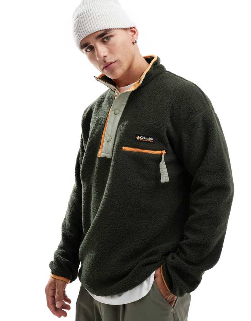 Columbia - Helvetia II - Grüner Fleecepullover mit kurzer Druckknopfleiste von Columbia