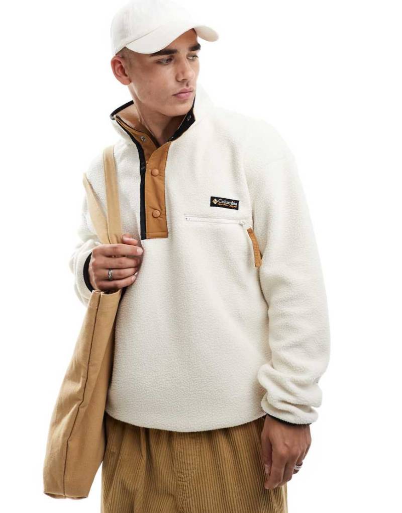 Columbia - Helvetia II - Weißer Fleecepullover mit kurzer Druckknopfleiste von Columbia