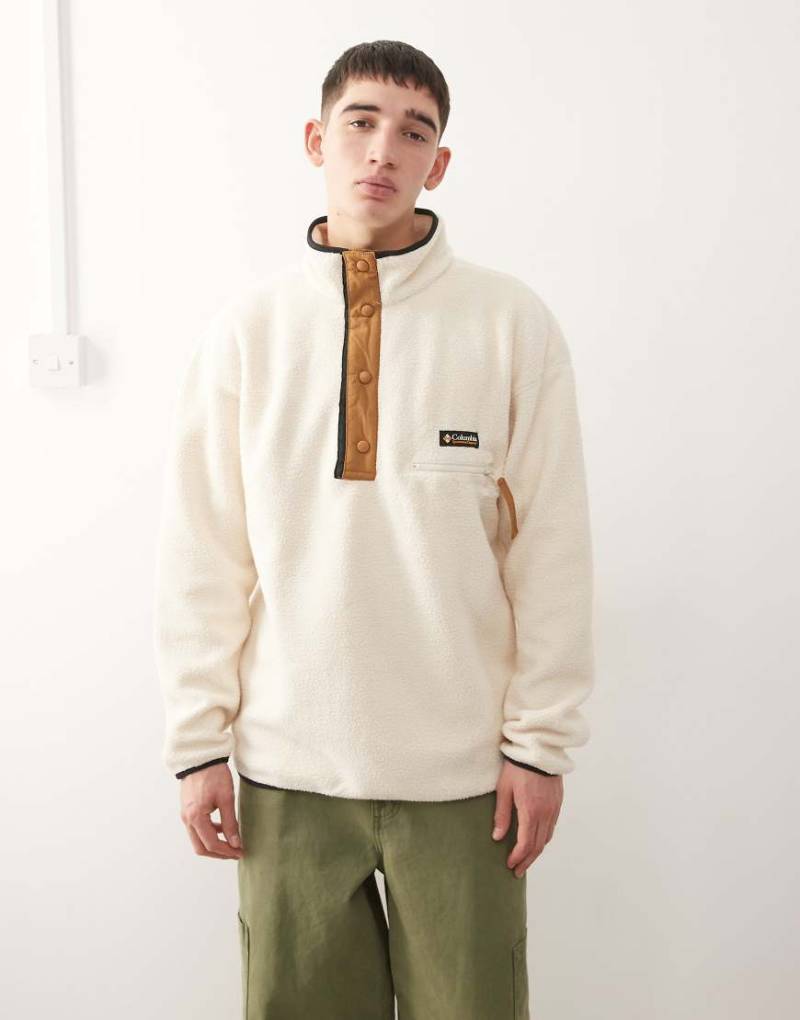 Columbia - Helvetia II - Weißer Fleecepullover mit kurzer Druckknopfleiste von Columbia