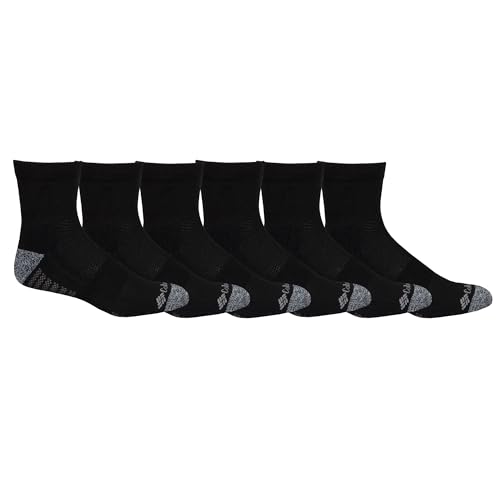 Columbia Herren 1/2 Kissen Viertelgewölbe-Stütze Poly Blend 6 Paar Socken, Black Grey, Einheitsgre von Columbia