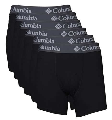 Columbia Herren Amazon Exclusive Performance-Boxershorts, 6er-Pack Retroshorts, Schwarz, XXX-Large von Columbia